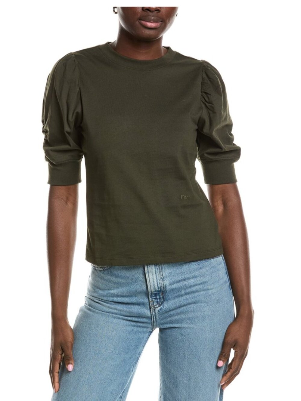 FRAME Denim Frankie Shirt - Size M Cotton Quarter-Sleeve